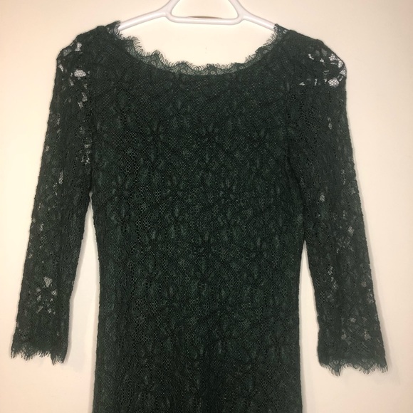 Aritzia Babaton Hunter Green Rafael Lace Dress 0 - Picture 10 of 11